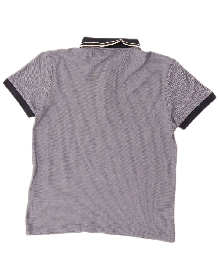 Hugo Boss Polo Regular Fit en coton à fines rayures bleu moyen