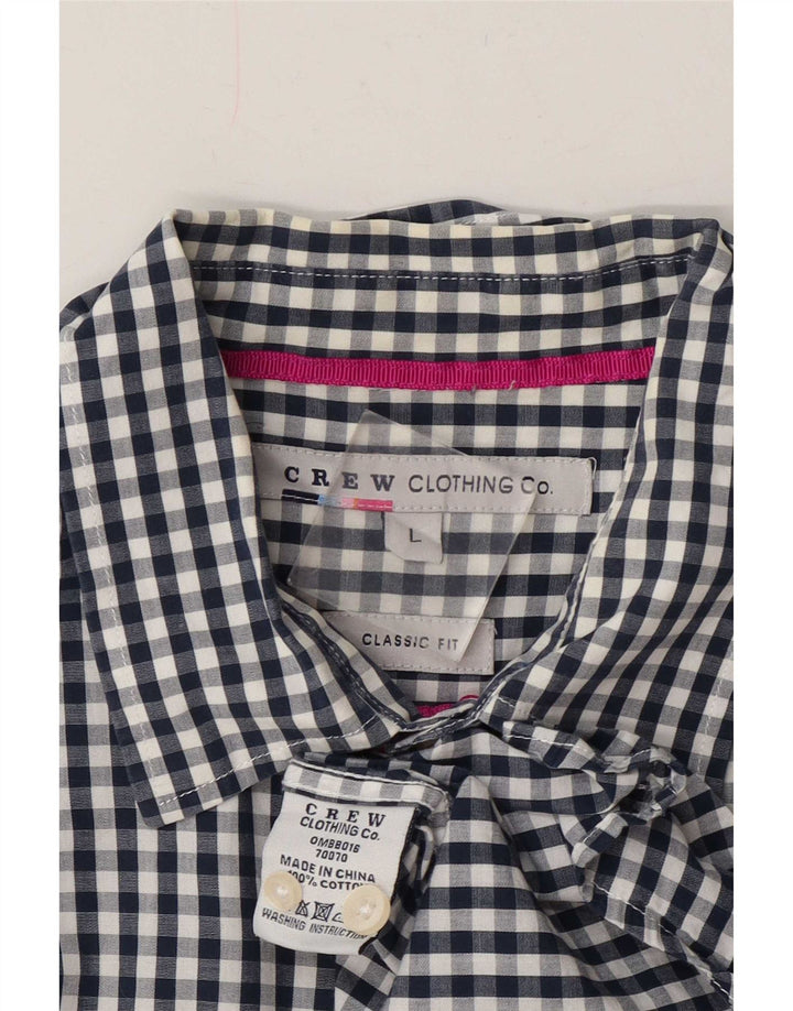 Crew Clothing Chemise classique pour homme en coton vichy bleu Taille L