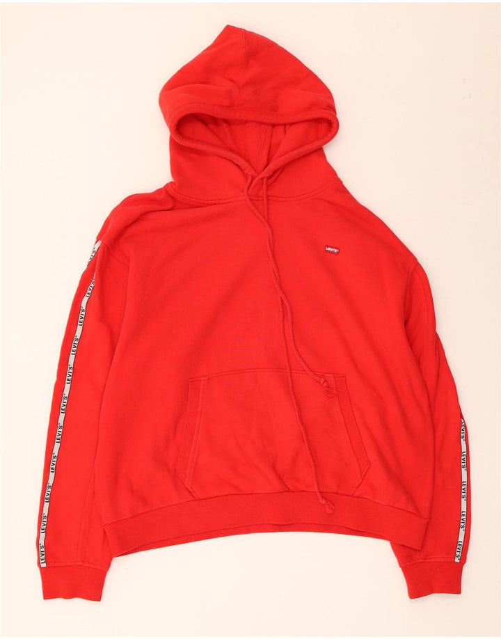 Levi's Pull à Capuche Graphique Oversize Femme UK 14 Rouge Moyen Coton