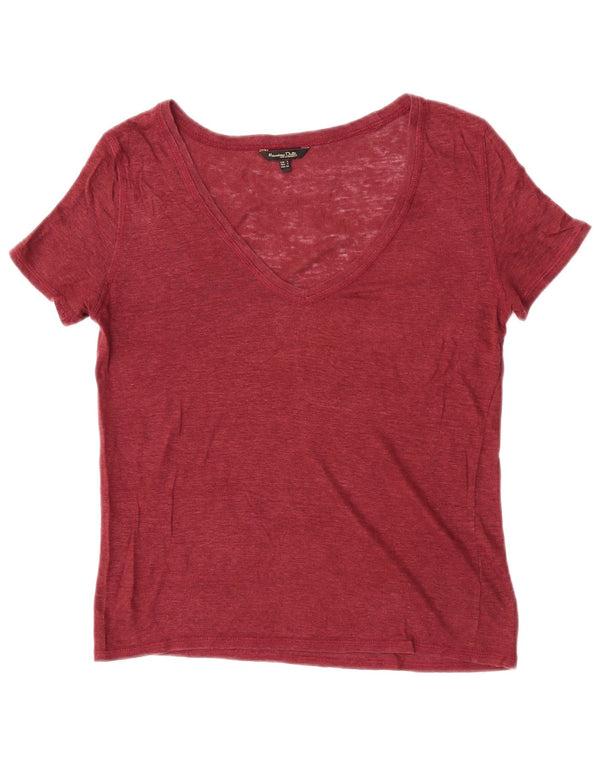 Massimo Dutti T-shirt pour femme UK 10 Small Bordeaux