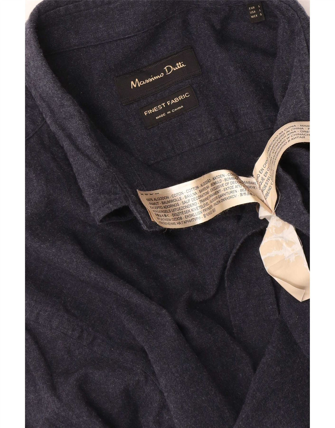 Massimo Dutti Chemise Homme Large Bleu Marine Coton