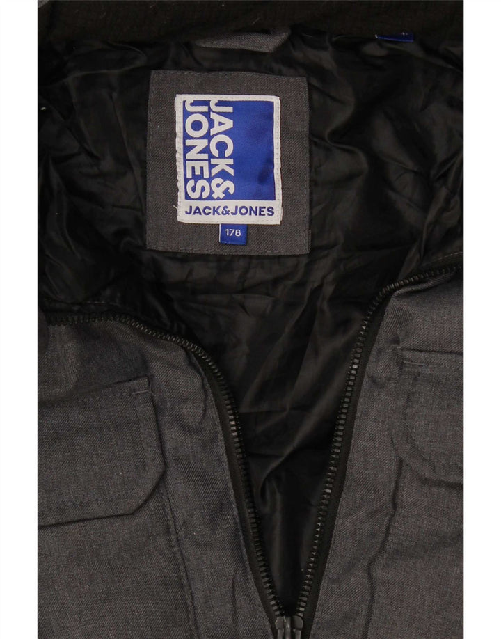 Jack & Jones Veste matelassée à capuche garçon 15-16 ans Gris chiné