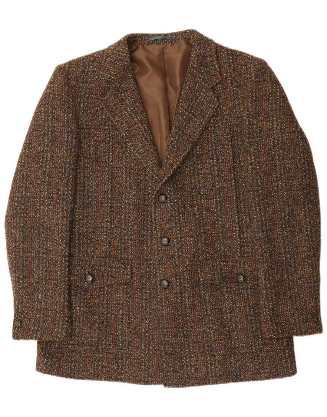 Harris Tweed Veste blazer à 3 boutons pour homme IT 41 en laine à carreaux marron