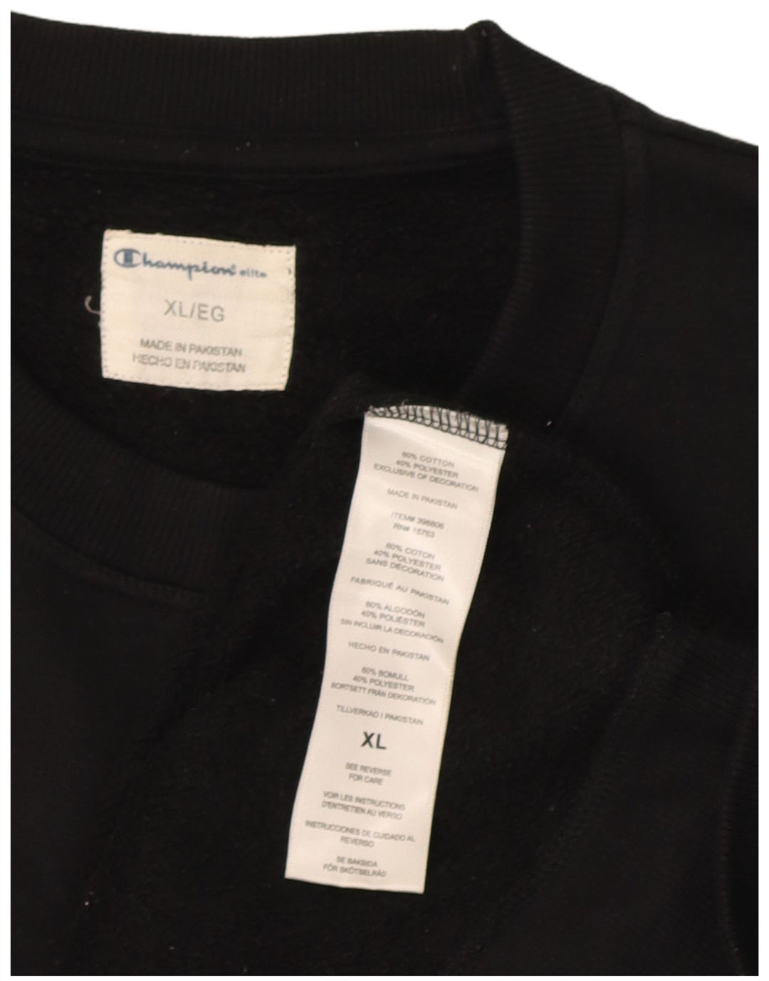 Champion Sweatshirt Jumper XL Noir Coton Homme