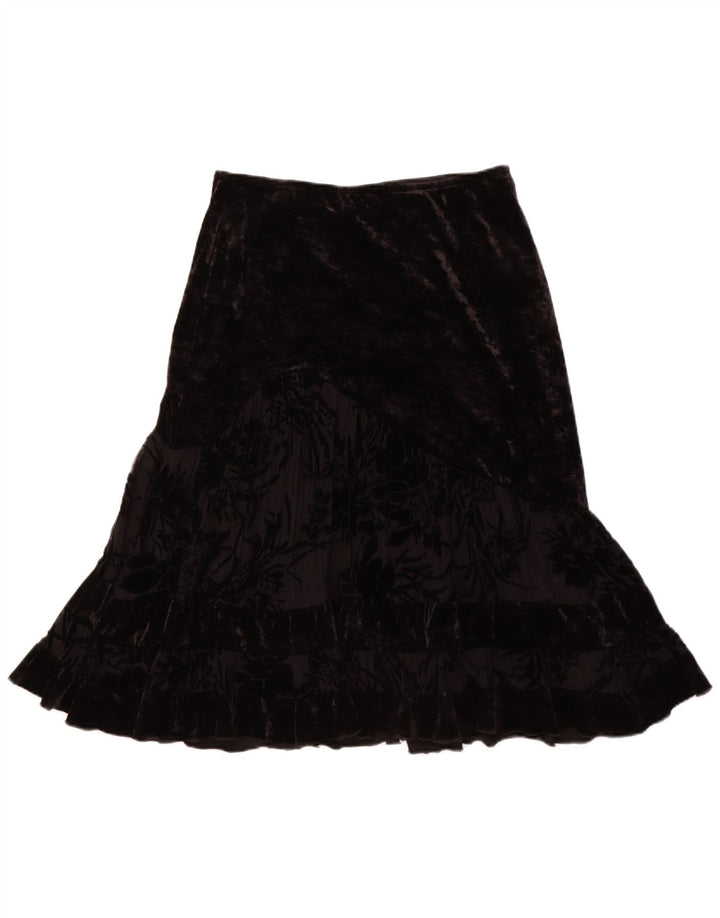 JOSEPH RIBKOFF Jupe trompette en velours pour femme UK 14 Large W30 Noir Polyester