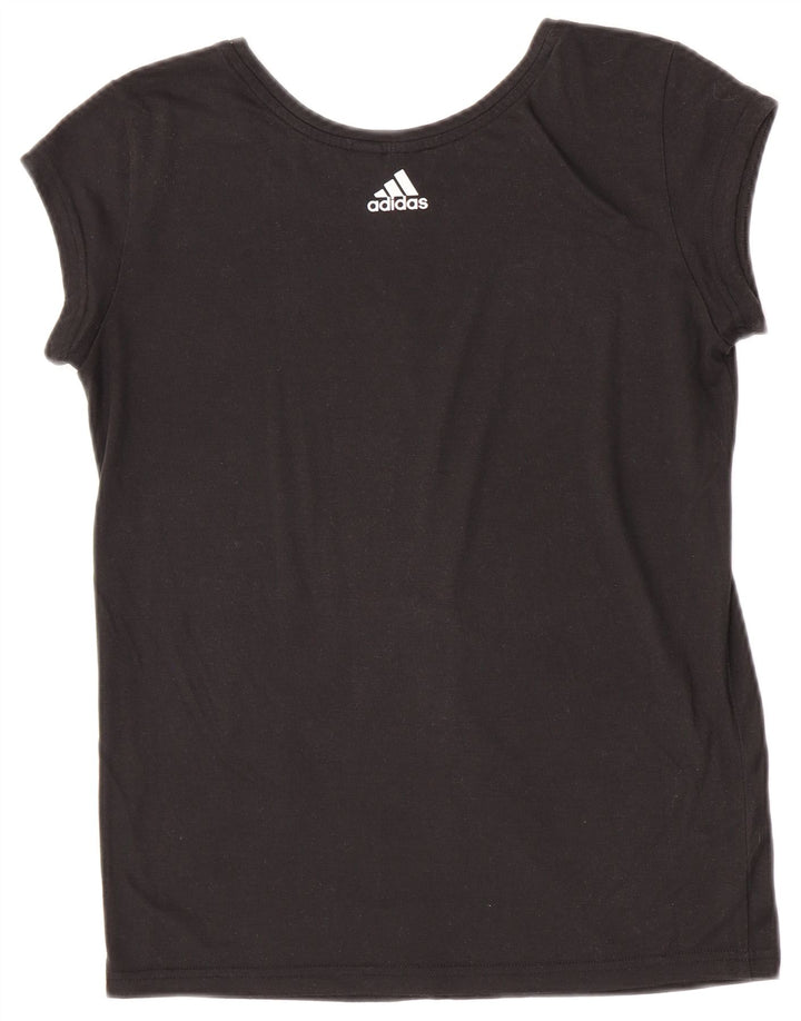 Adidas T-shirt graphique pour femme UK 12 Noir moyen