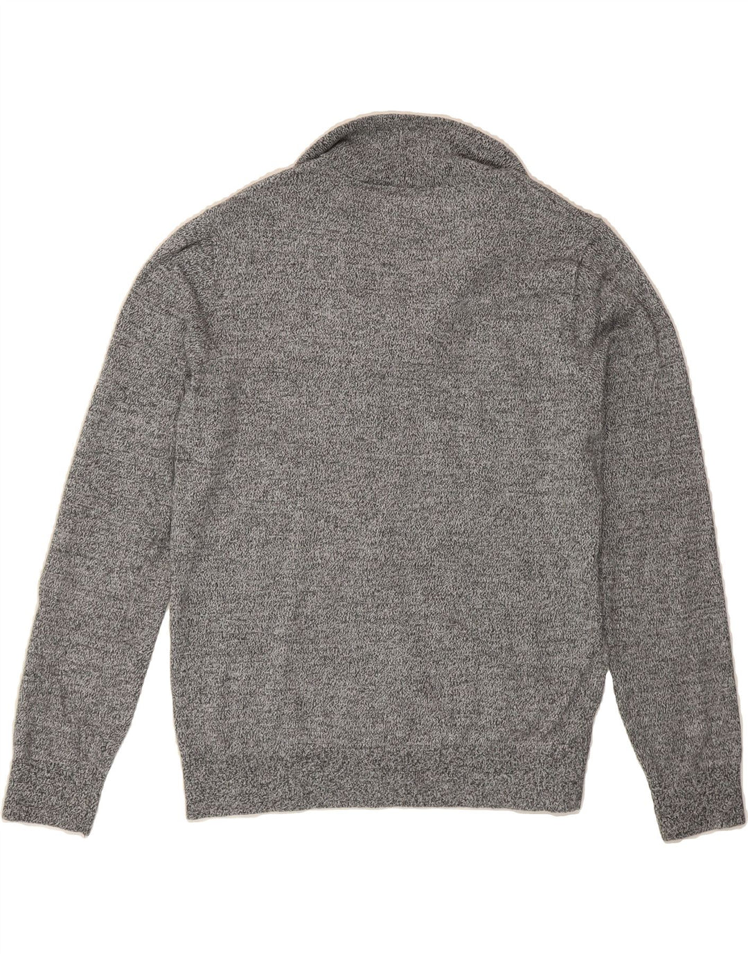PENGUIN Womens Zip Neck Jumper Sweater UK 14 Medium Grey Cotton Vintage Penguin and Second-Hand Penguin from Messina Hembry 
