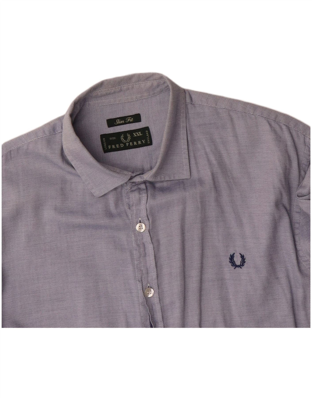 FRED PERRY Chemise Slim Fit Homme 2XL Bleu Coton