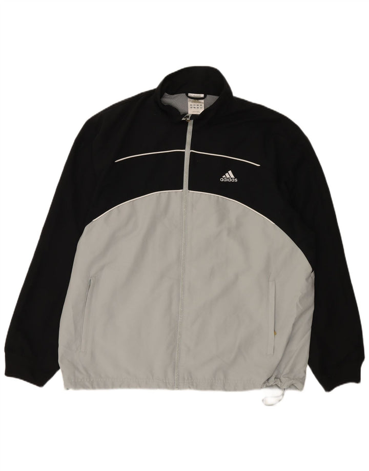 Adidas Veste de pluie pour homme UK 44/46 Large Blanc Colorblock Polyester