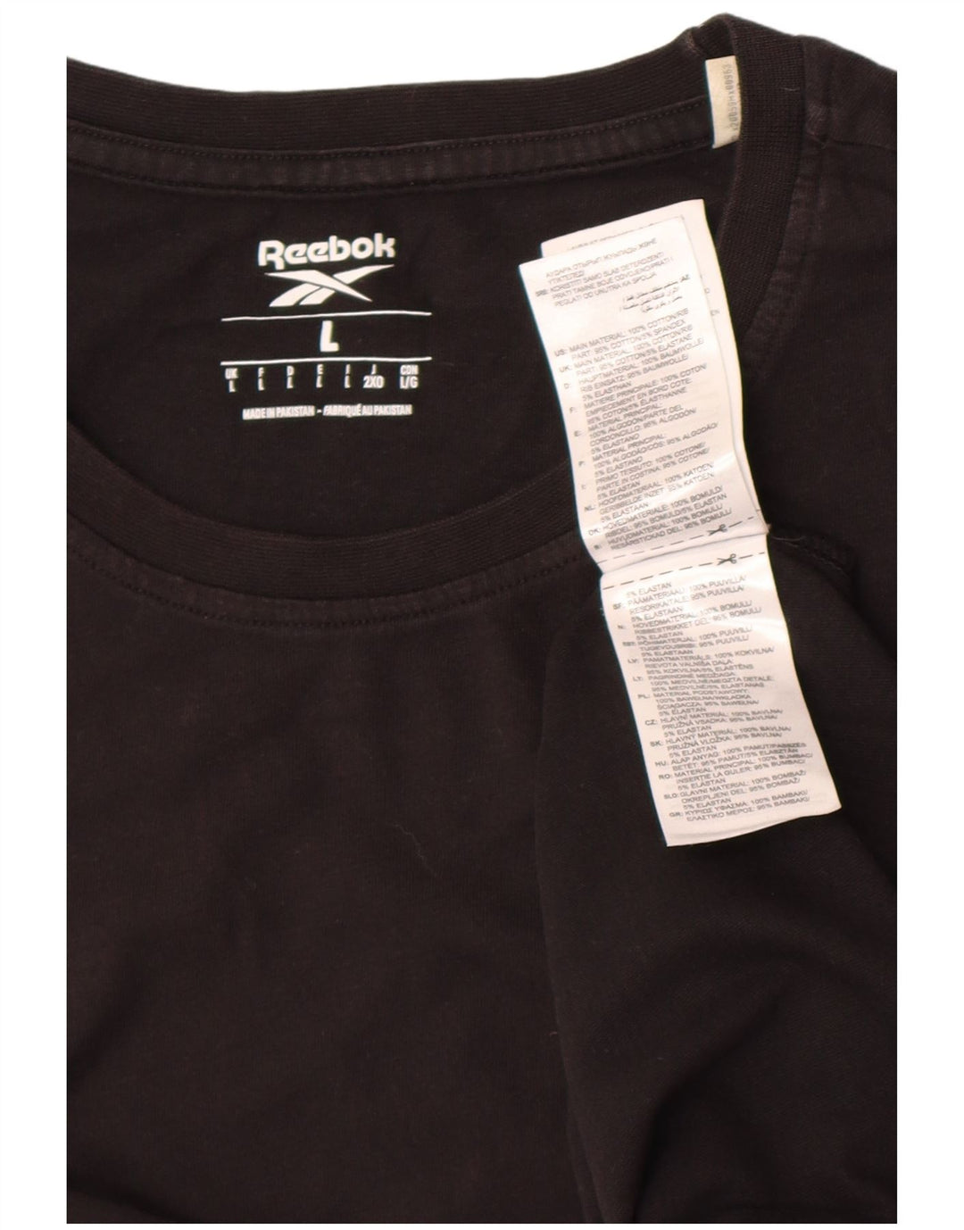 Reebok T-Shirt Homme Haut Large Noir Coton