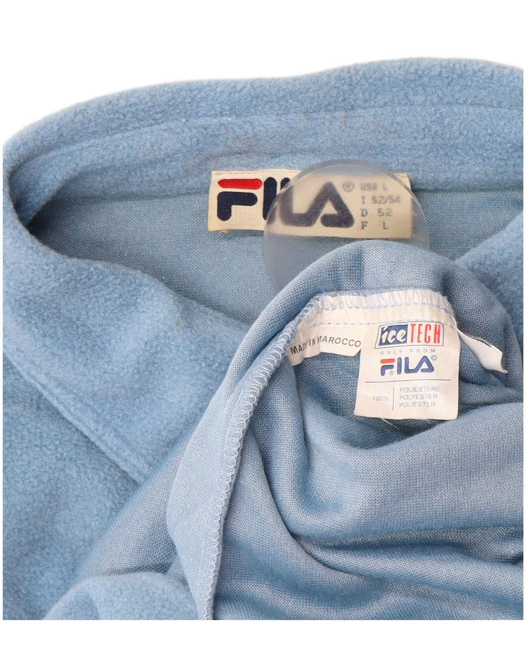 FILA Chemise polaire homme IT 52/54 Large Bleu Polyester
