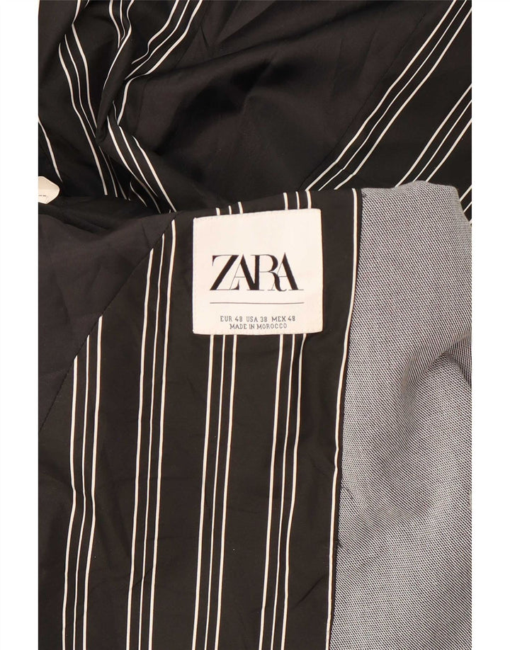 Zara Veste Blazer 2 Boutons Homme EU 48 Gris Moyen Colorblock