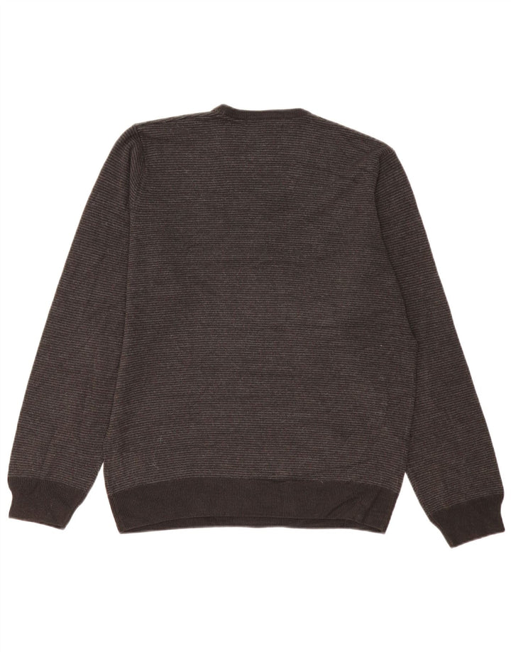 Marks & Spencer Pull Col V Homme Gris Moyen Rayé Acrylique