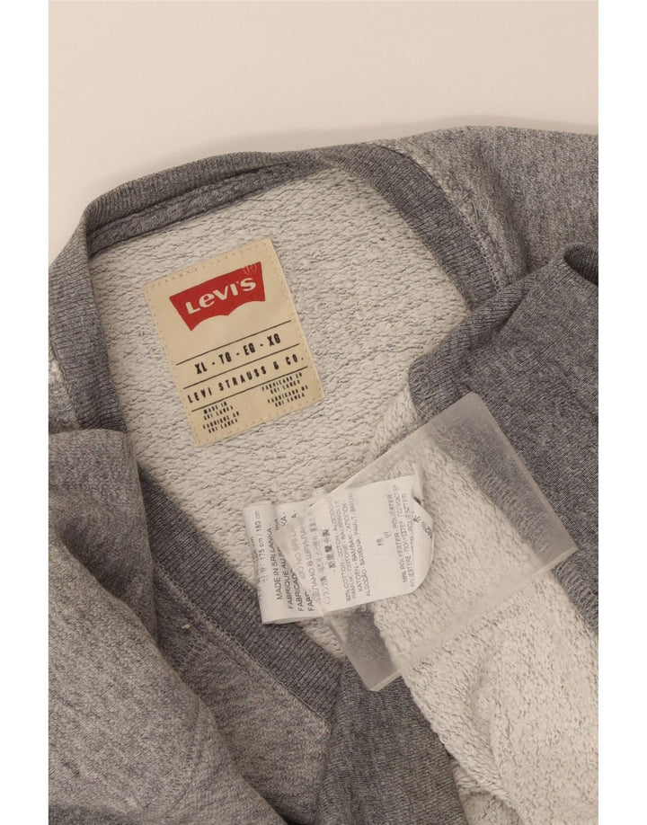Levi's Sweatshirt Jumper XL Homme Gris Moucheté Coton