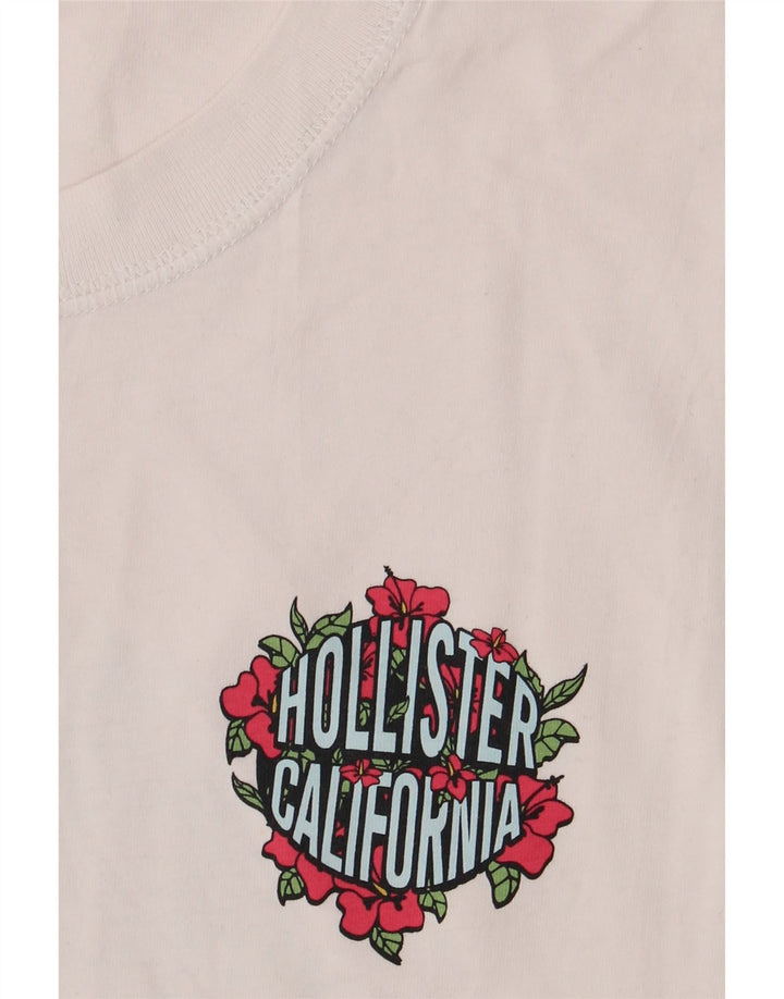 HOLLISTER Mens Graphic T-Shirt Top Medium White Vintage Hollister and Second-Hand Hollister from Messina Hembry 