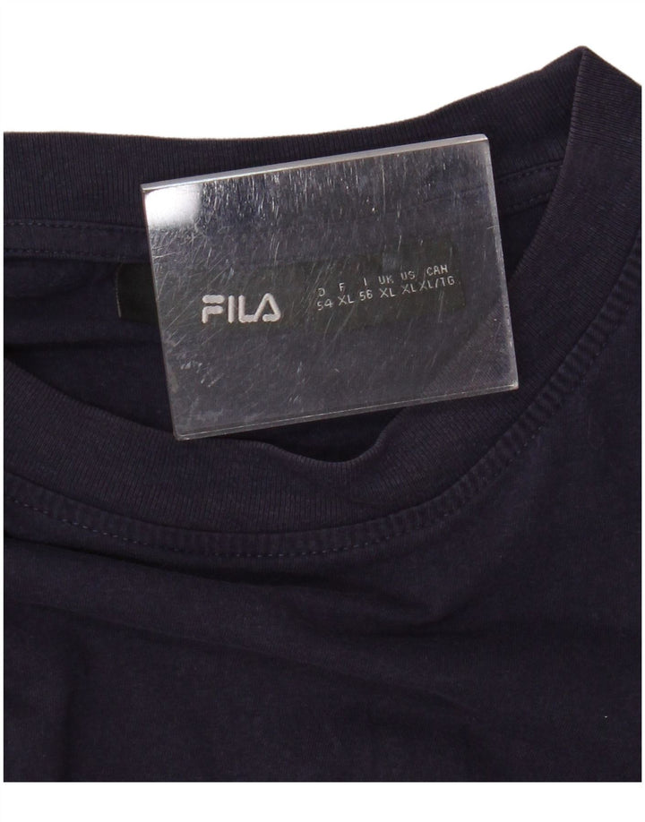FILA T-Shirt Graphique Homme XL Bleu Marine