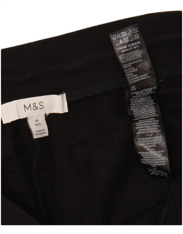 Marks & Spencer Pantalon de survêtement pour femme Joggers UK 14 Large Noir Coton