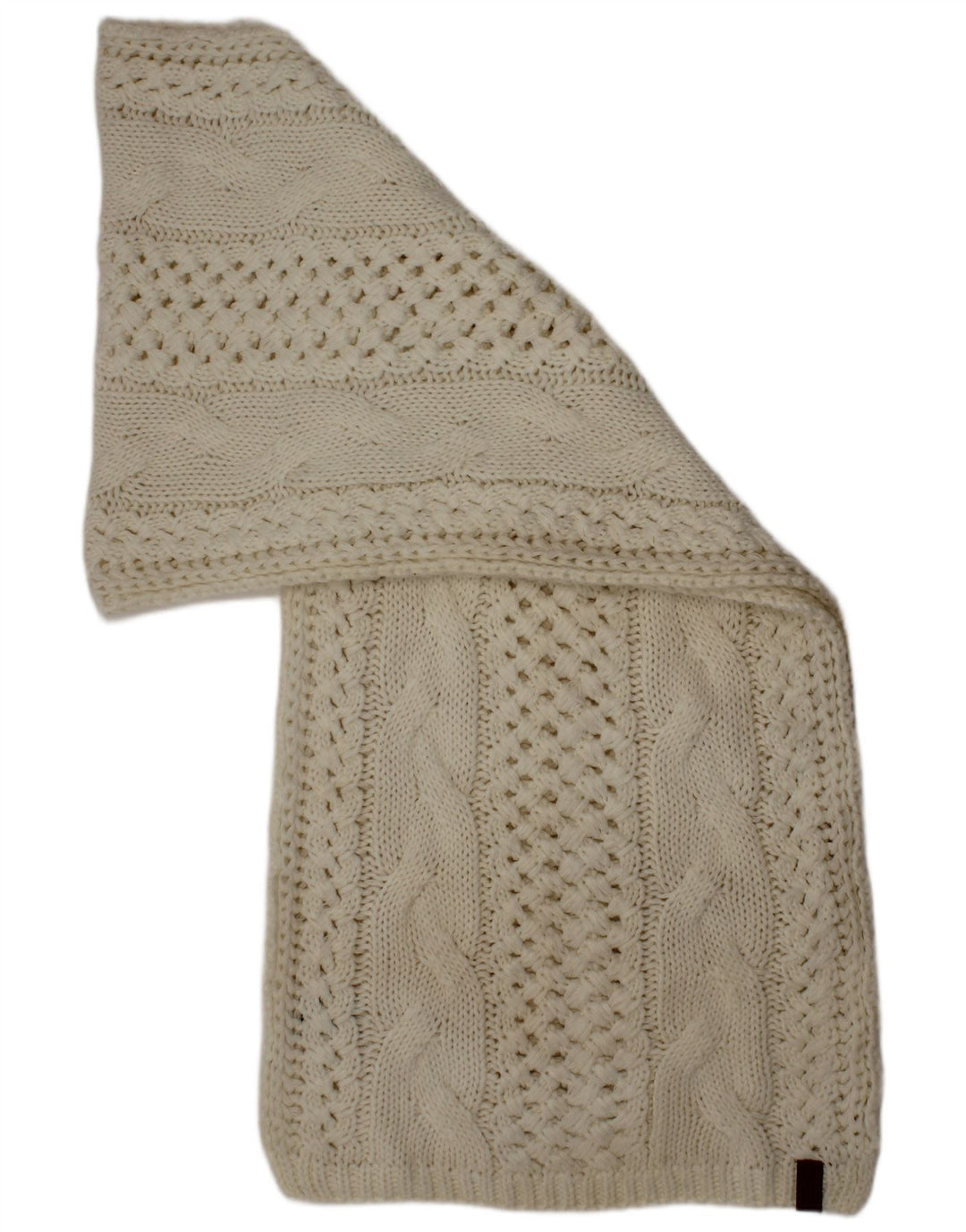 Superdry Femme Écharpe Rectangulaire En Tricot Taille Unique Acrylique Blanc Cassé