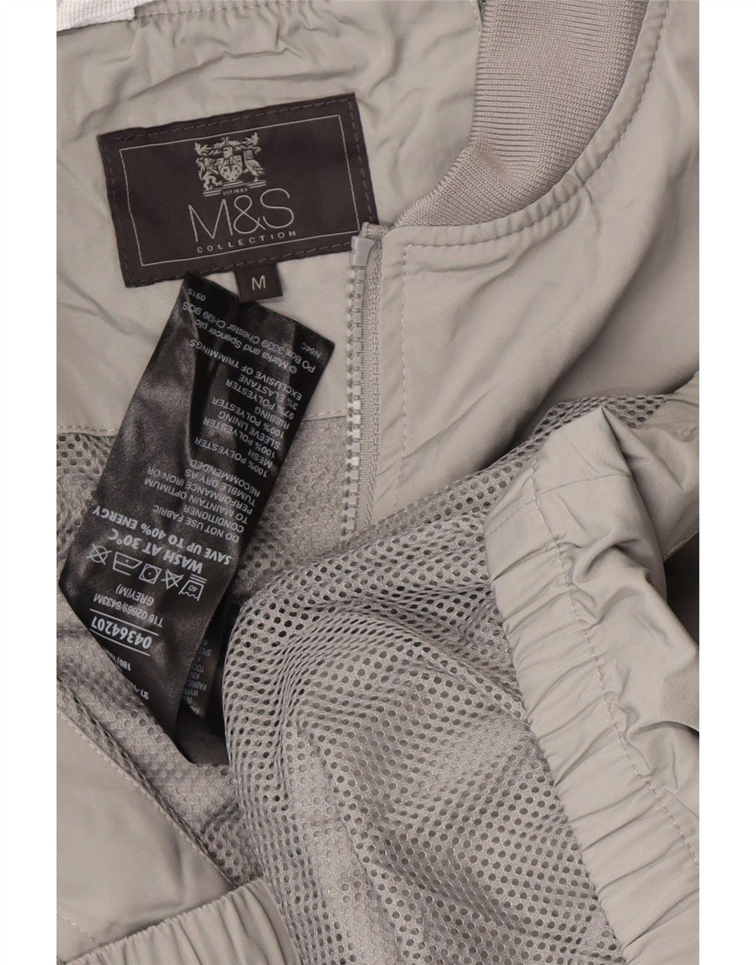 Marks & Spencer Veste Bomber Homme UK 38 Gris Moyen Polyester