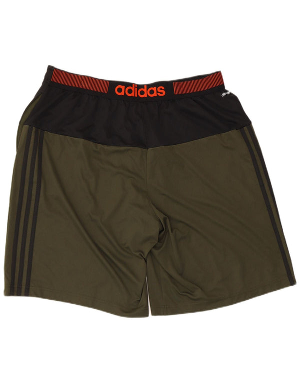 Adidas Short de sport graphique pour homme XL Kaki Colorblock Polyester