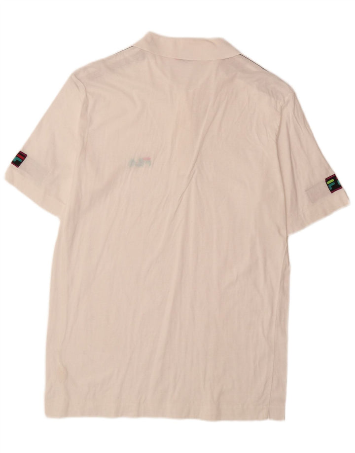 FILA Polo graphique homme IT 50 coton color block blanc moyen