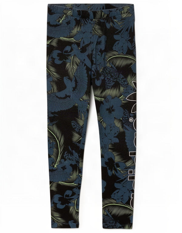 Adidas Leggings graphiques pour femmes UK 10 petit coton floral bleu