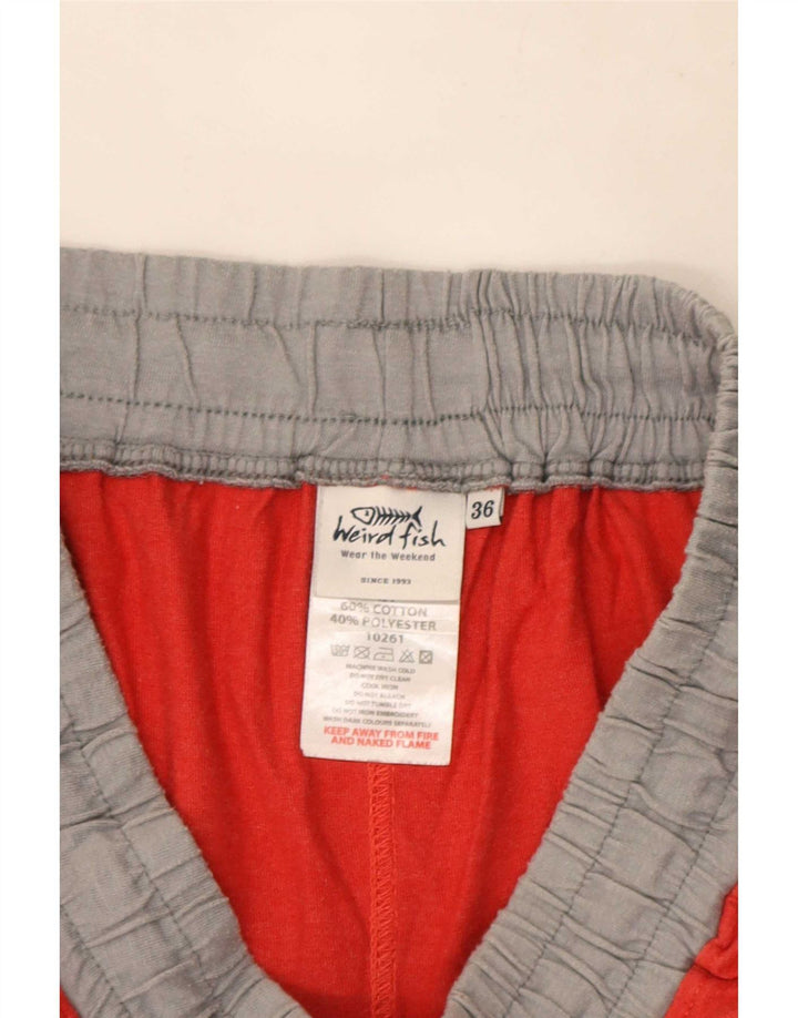 Weird Fish Short de sport pour homme en coton color block rouge Taille L