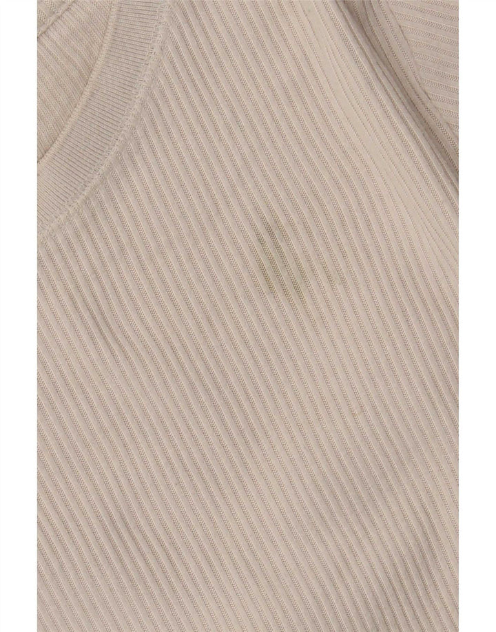 Zara Femme Top Manches Longues UK 44 Polyester Beige Moyen