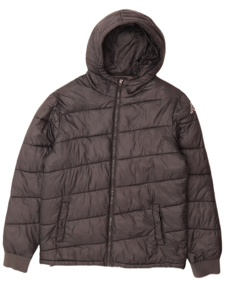 Kappa Veste matelassée à capuche pour homme UK 40 Large Gris