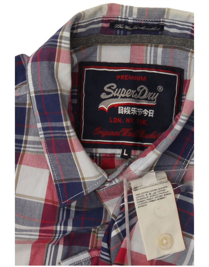 SUPERDRY Chemise à Manches Courtes Homme Grand Carreau Multicolore Coton