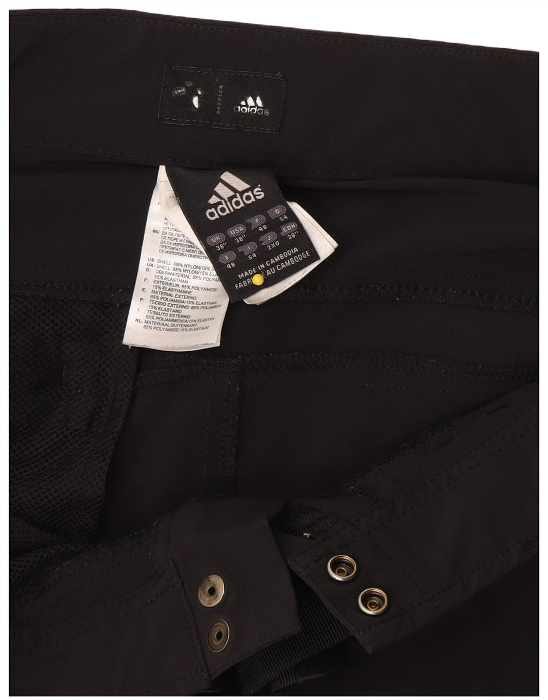 Adidas Short cargo pour homme W38 XL en nylon noir