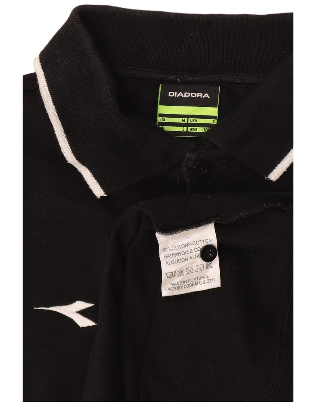 DIADORA Polo Graphique Italia Homme Noir Moyen Coton