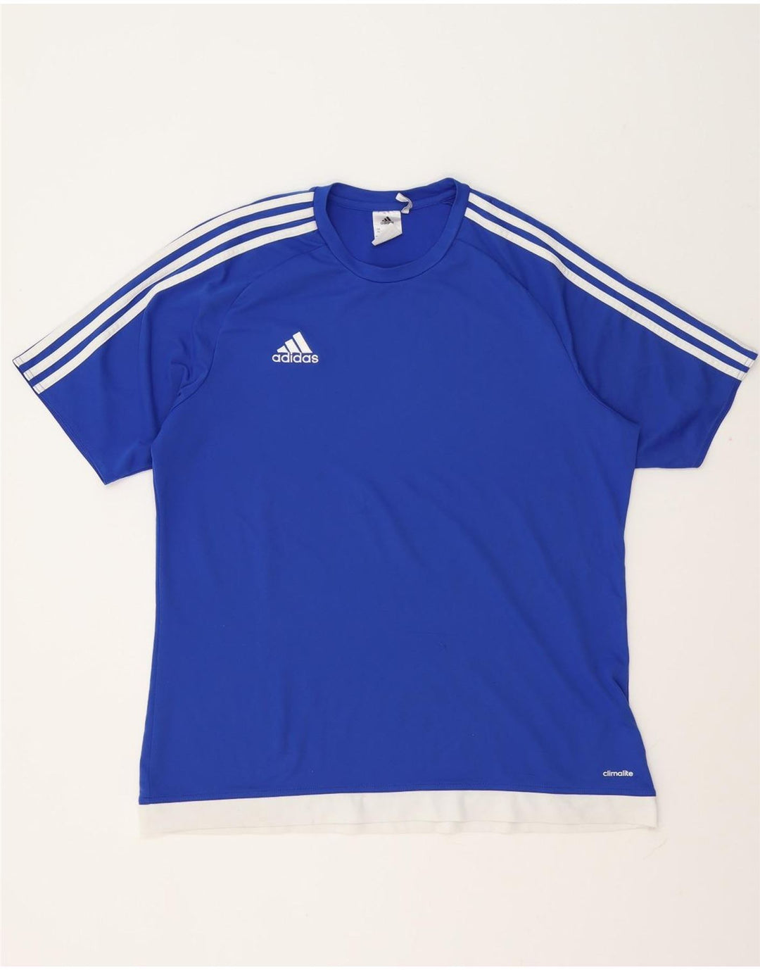 Adidas Climalite T-Shirt Top XL Bleu Colorblock Polyester