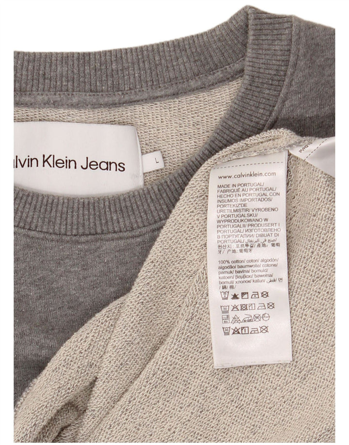 CALVIN KLEIN JEANS Sweat-shirt graphique pour homme en coton gris moyen