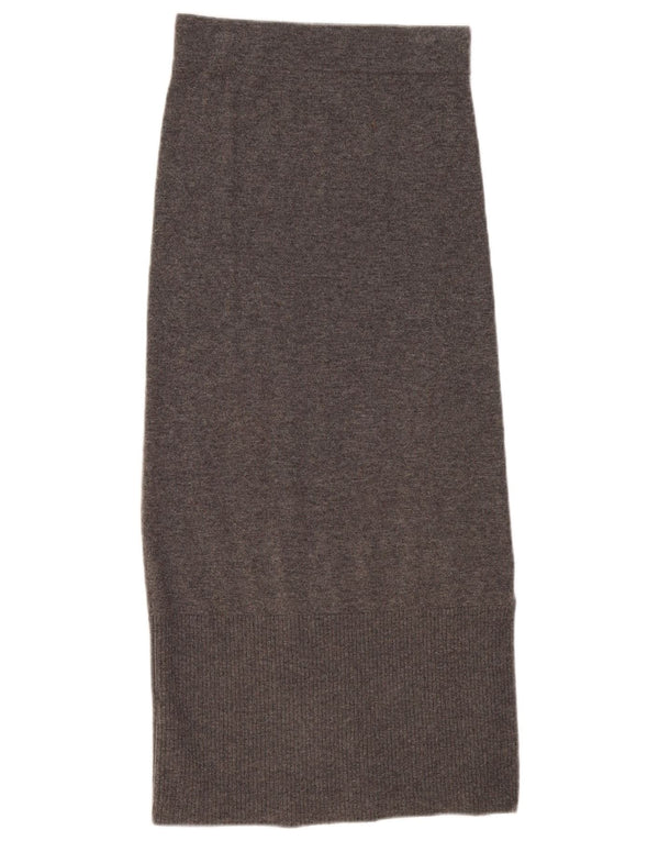 Massimo Dutti Jupe longue en tricot pour femme UK 6 XS W25 Laine grise