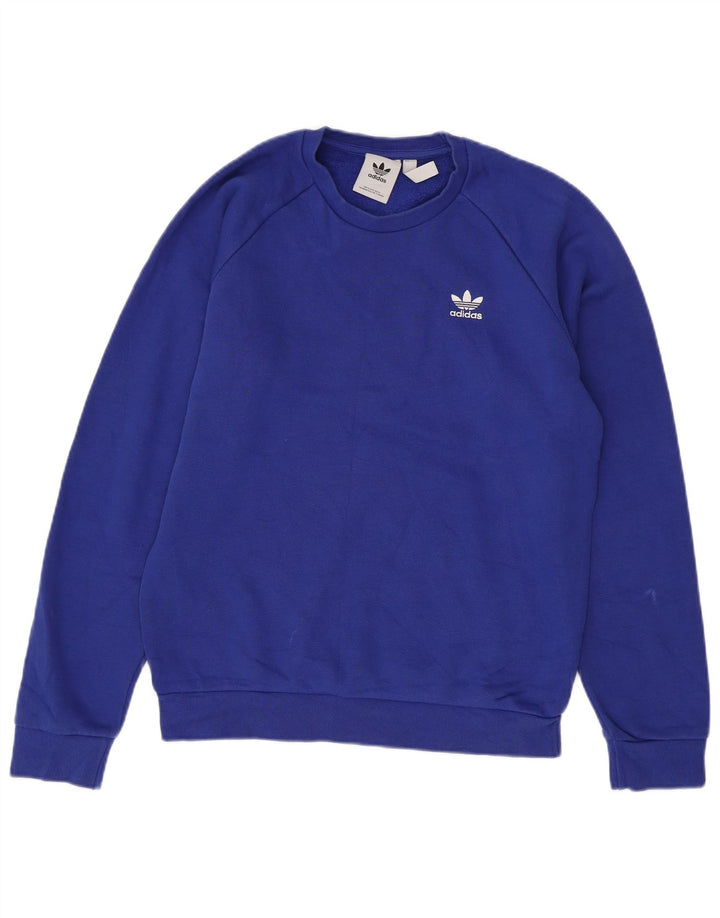 Adidas Sweat-shirt pour homme en coton bleu Taille S