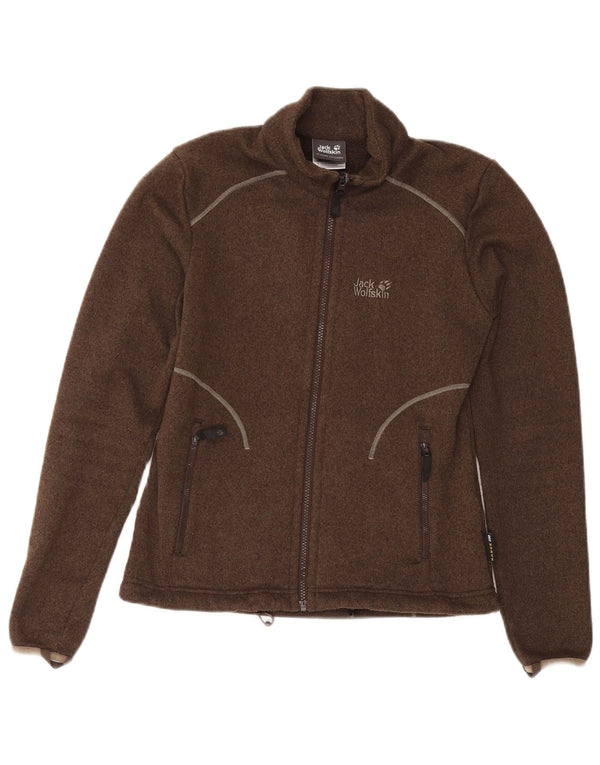 JACK WOLFSKIN Veste de survêtement pour femme UK 10 Petit Marron Polyester