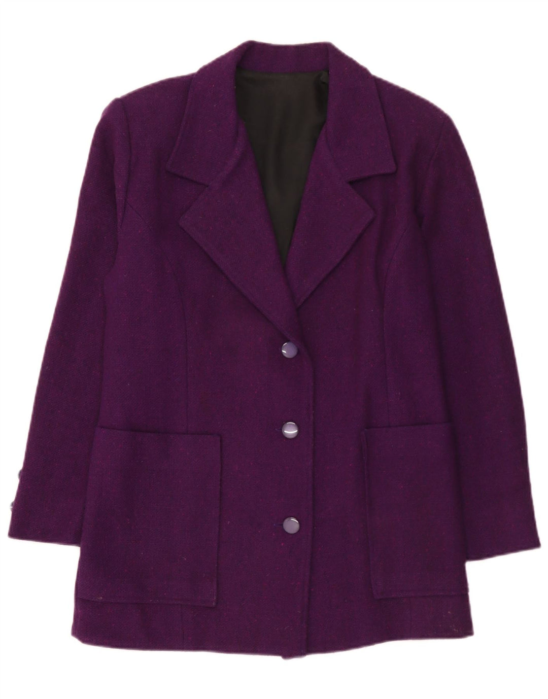 vintage Femme 3 Bouton Blazer Veste UK 12 Moyen Violet