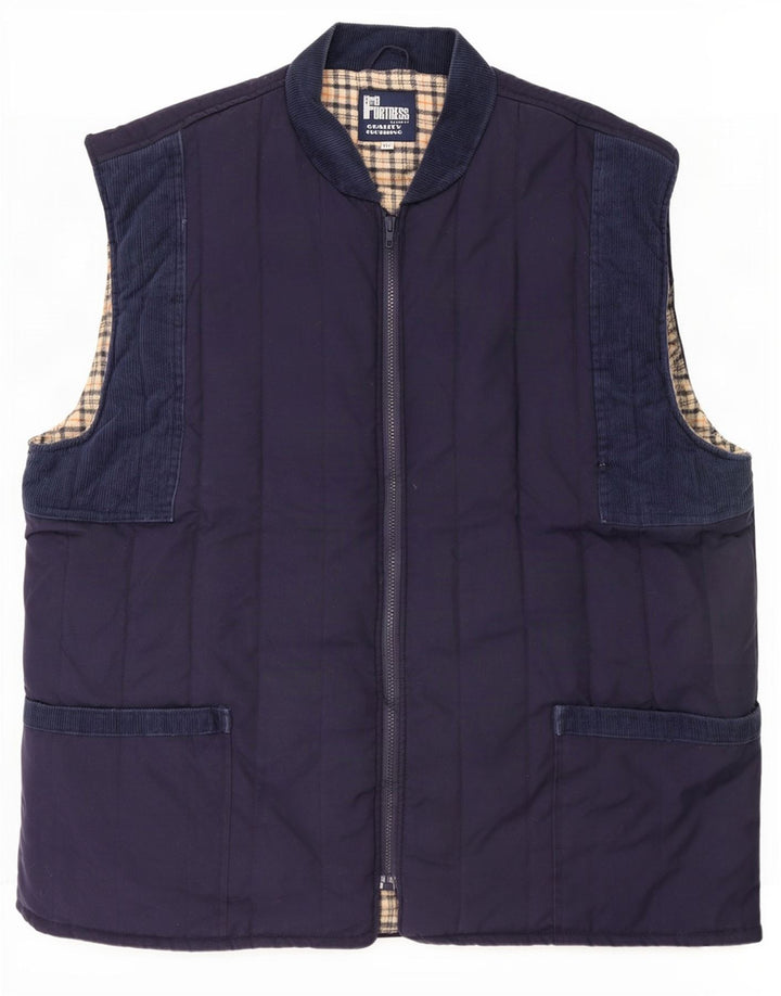 Castle Gilet matelassé pour homme UK 44 2XL Bleu marine Polyester
