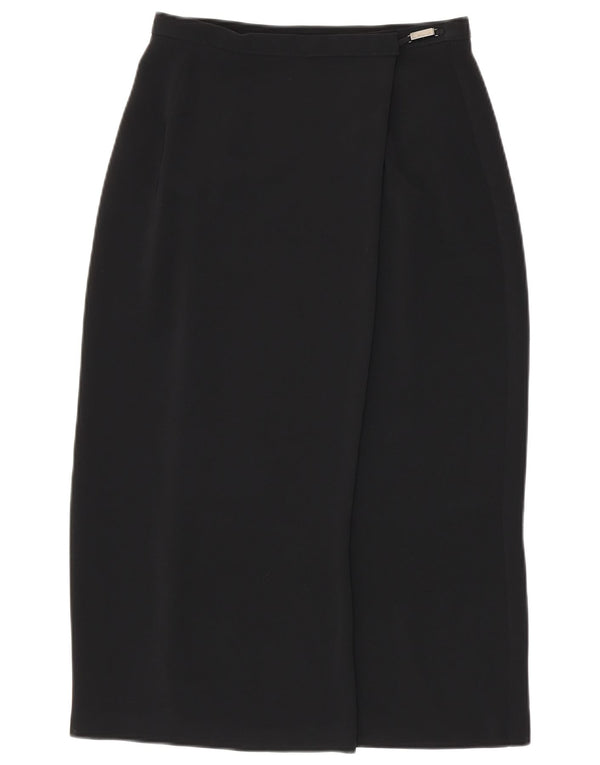 Marks & Spencer Jupe portefeuille pour femme UK 12 Medium W28 Noir Polyester