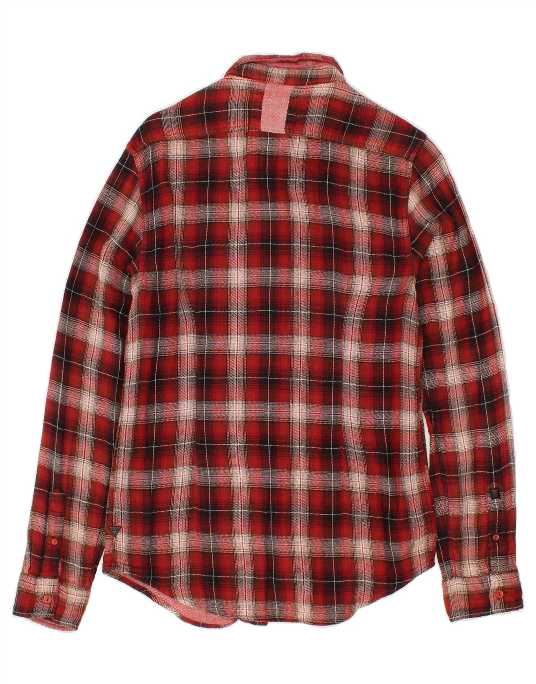 GUESS Womens Flannel Shirt IT 42 Medium Red Check Cotton Vintage Guess and Second-Hand Guess from Messina Hembry 