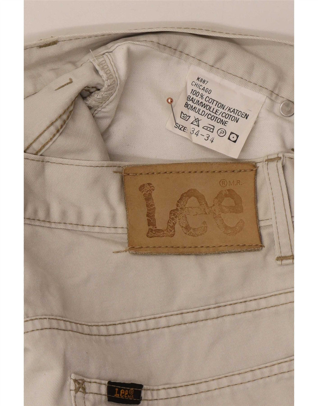 Lee Jean droit Chicago homme W34 L30 coton blanc