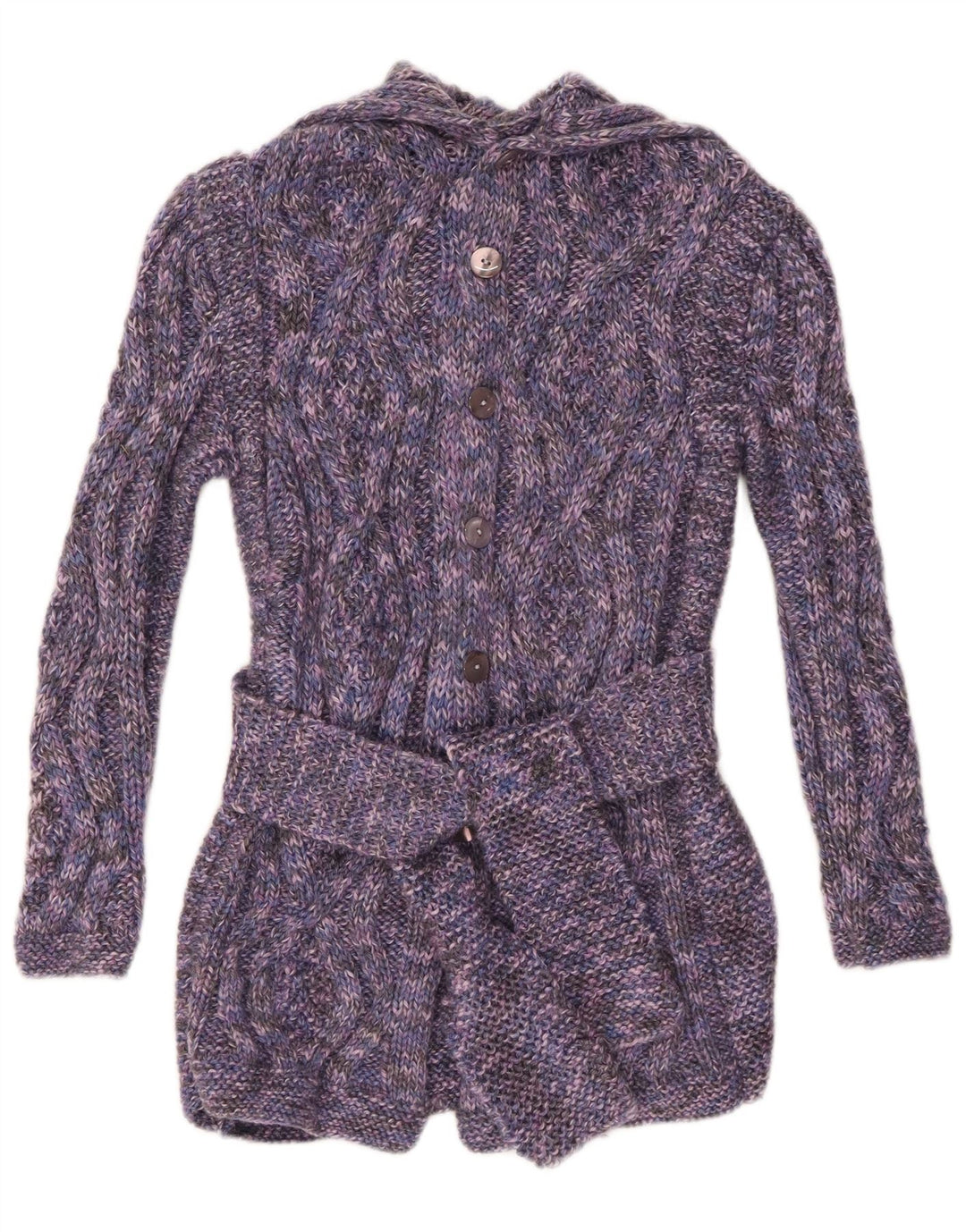 VINTAGE Pull Cardigan Femme UK 8 Petit Violet Moucheté