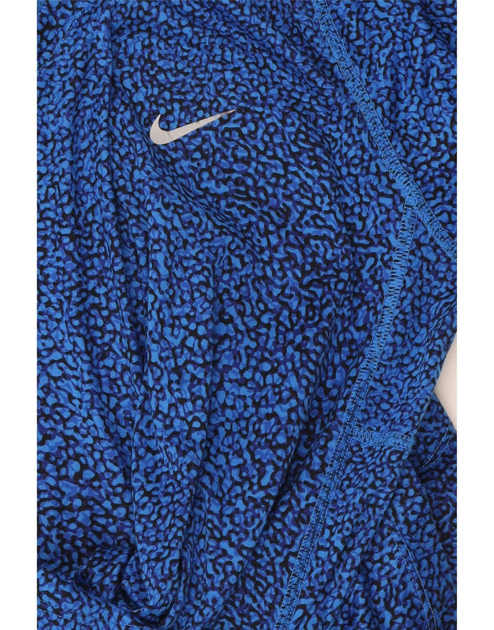Nike Femme T-Shirt Top UK 42 Bleu Moyen Géométrique Polyester
