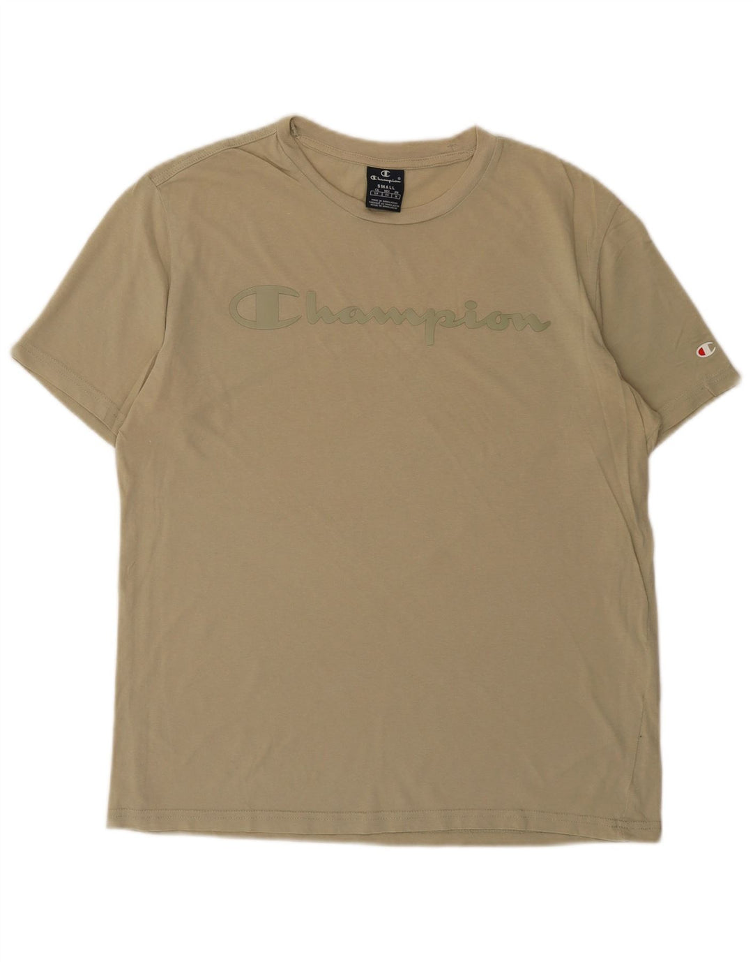 Champion T-Shirt Graphique Homme Petit Coton Beige