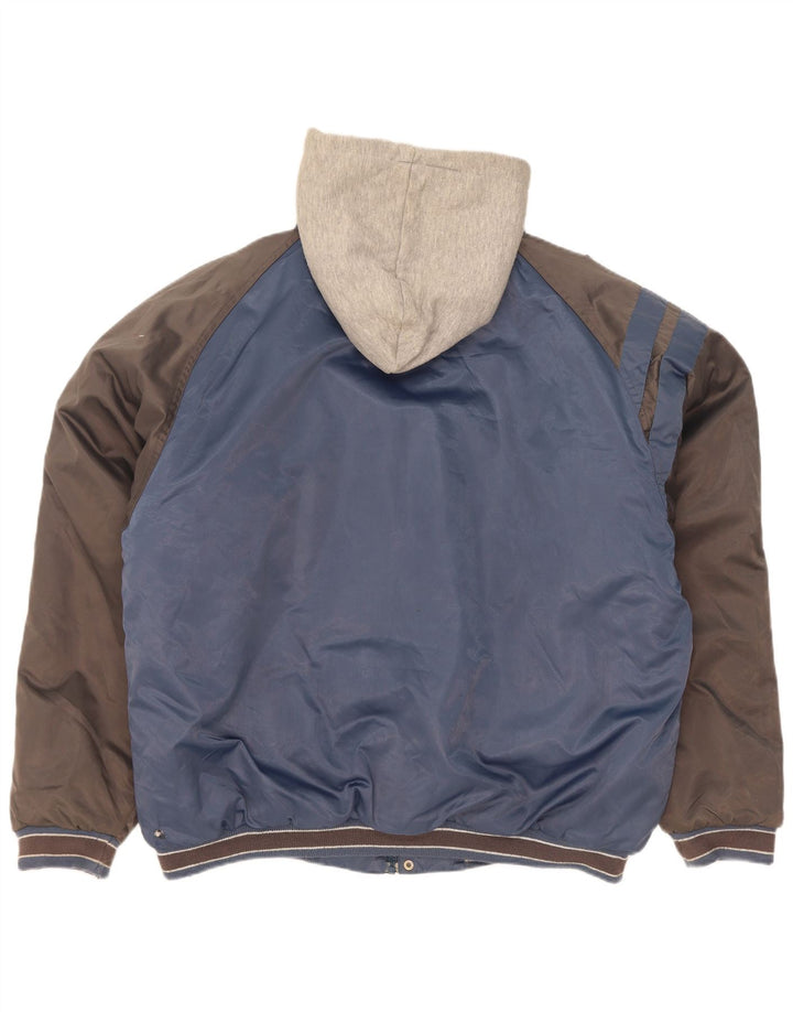 Fila Veste de Survêtement Graphique Homme Large Bleu Marine Colourblock