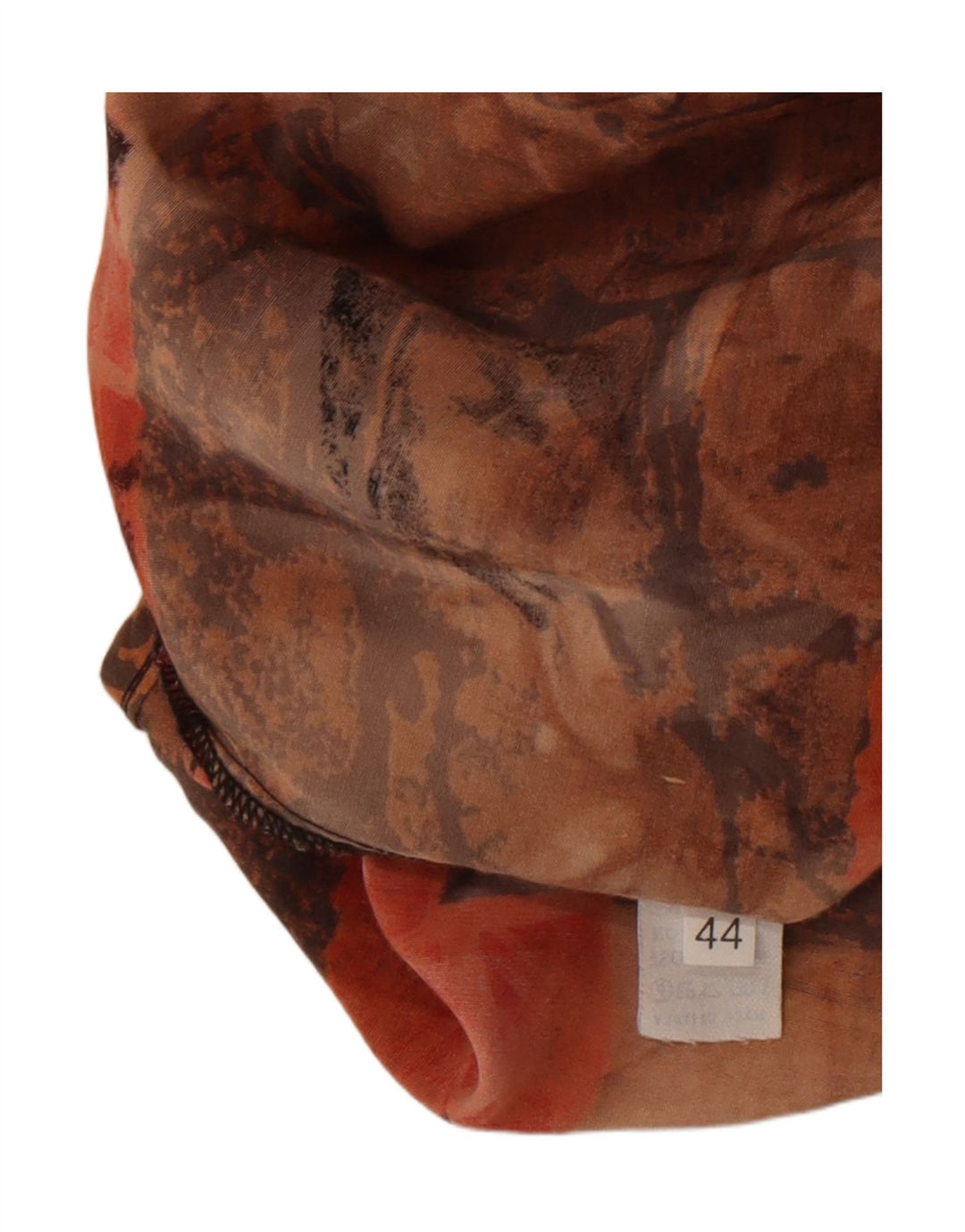 vintage Femme Motif Abstrait Chemise EU 44 XL Rayonne Brune