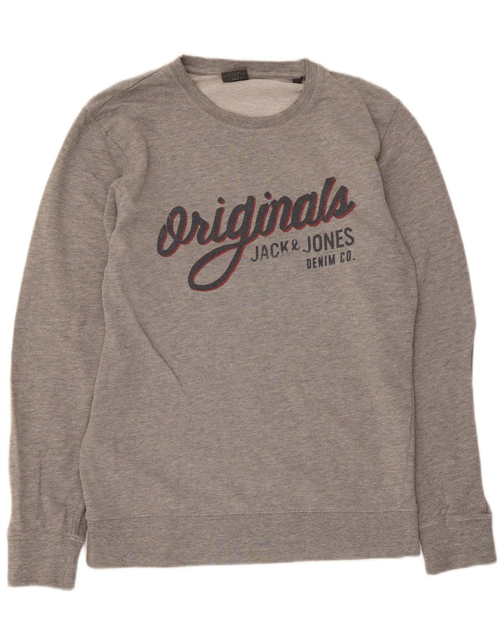 Jack & Jones Sweat-Shirt Graphique Homme Petit Gris Coton