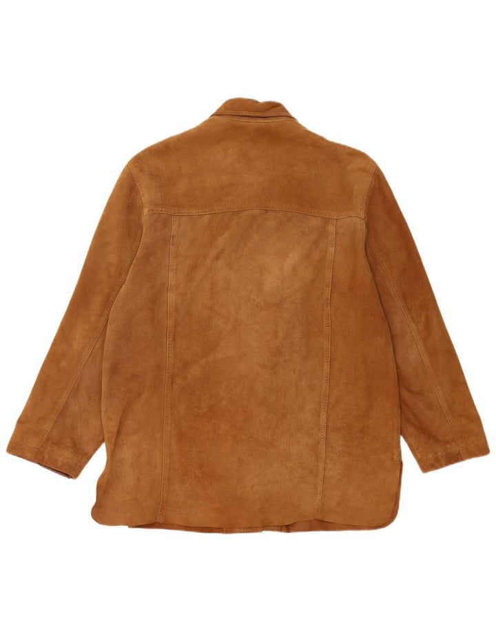 Veste en daim femme vintage IT 42 Cuir marron moyen