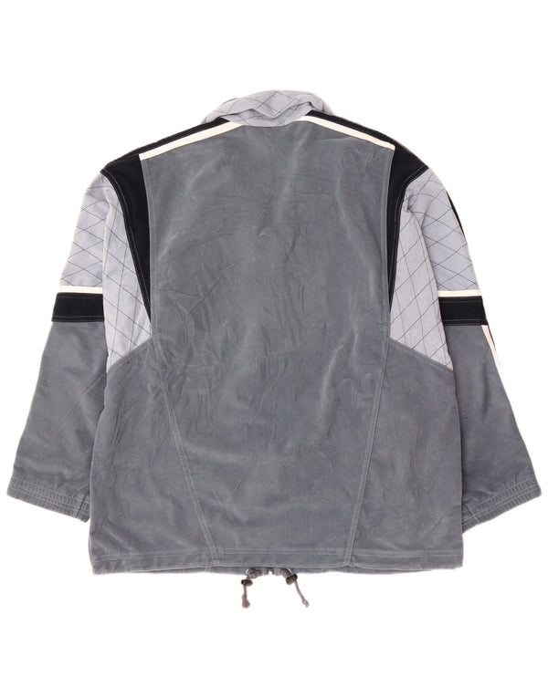 DIADORA Veste de survêtement en velours graphique pour homme UK 46 XL Gris Colorblock